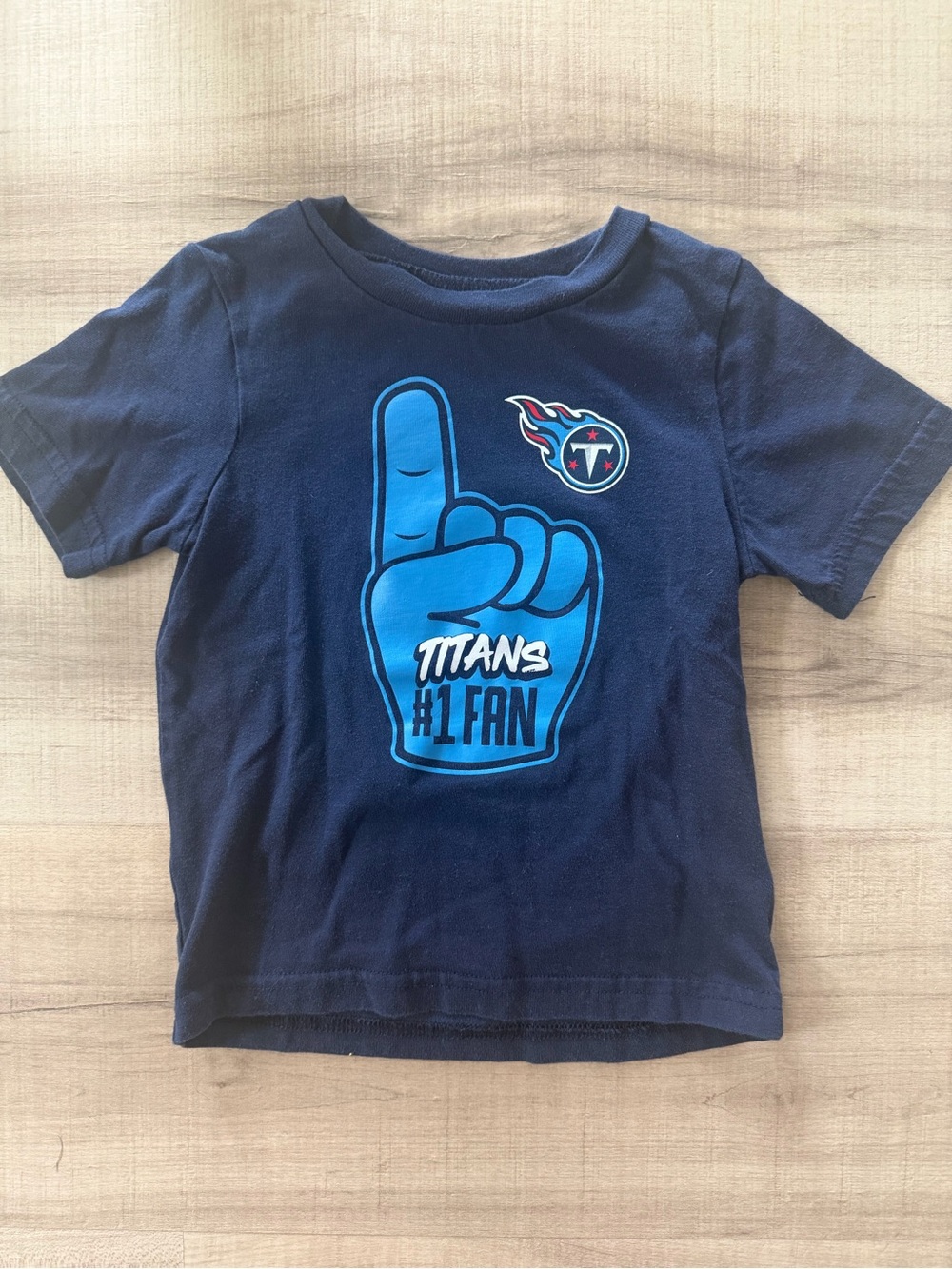 NFL Titans Navy Blue Kids #1 Fan T-Shirt